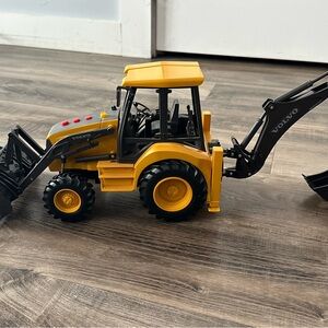 Volvo Construction Backhoe Loader Toy – Front Loader & Excavator – Heavy Duty